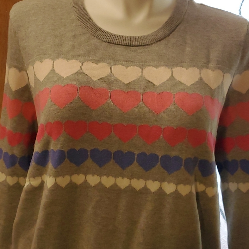 Feeling Festive Hearts Sweater Woman's Size XXL - Picture 3 of 8
